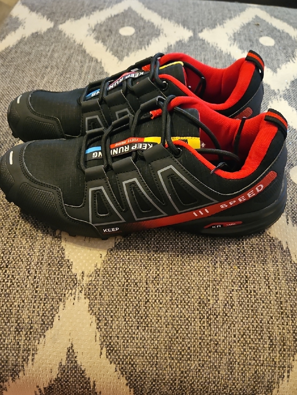 Speed Black & Red Athletic Sneakers